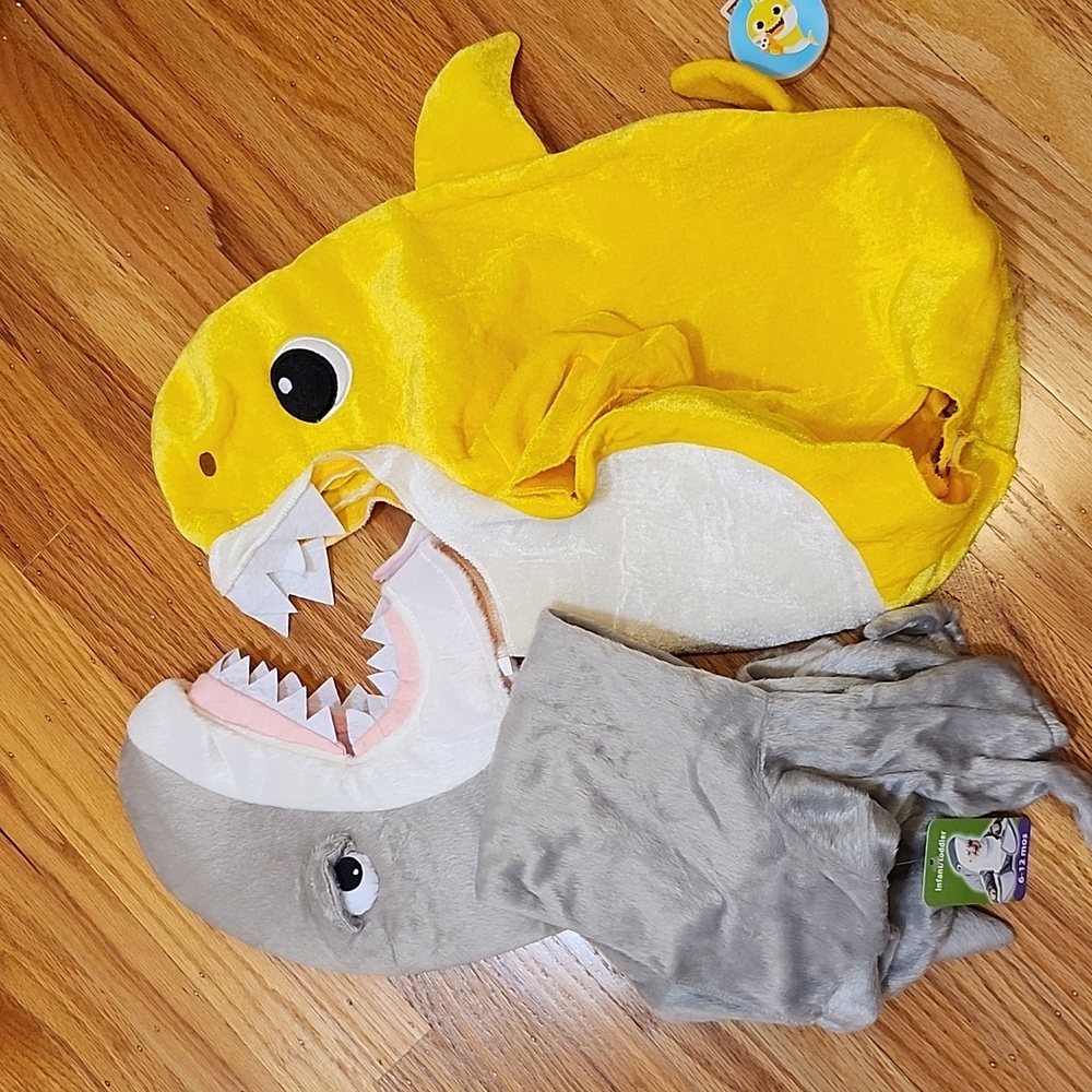 Infant and toddler shark costumes
